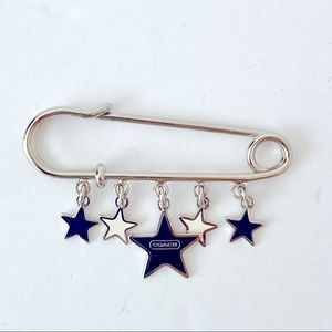 Coach Safety Pin Star Charms Brooch